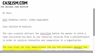 UCSF Diabetes Center Supplement Case Solution Analysis Caseism com
