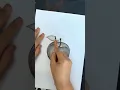 3d drawing Apple drawing easy