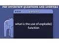 what is the use of explode function in PHP