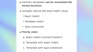 CS25C07 UNIT 5 Overloading of function template