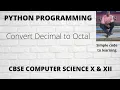 27 Python program to Convert Decimal to Octal Hindi