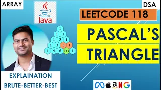 Coding Pascal s Triangle Step by Step Leetcode 118 Java 3 Intuitions-Best explanation