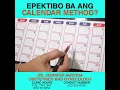 PAANO ANG CALENDAR METHOD