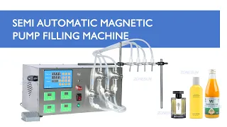 ZONESUN ZS-YTMP4S 4 Heads Magnetic Pump Small Scale Bottle Tabletop Liquid Filling Machine