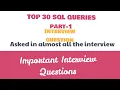 Top 30 SQL Important Queries for Interview Part-1