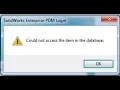 06 Could not access the item in the database in PDM SQL Server does not exist or access Denied