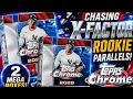 2 TOPPS CHROME 2026 MEGA BOXES CHASING X-FRACTOR ROOKIE PARALLELS