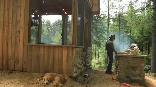 Outdoor Cooking Bear at my Off Grid Log Cabin 