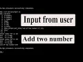 How to take input from user in how to add two number using