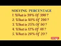 Solving Percentage Problems in Few Seconds