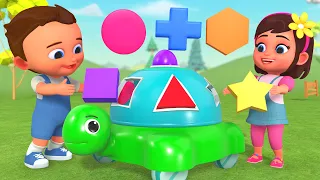 Learn Shapes for Kids with Tortoise Toy 🐢 Fun Play Little Baby Color Learning Fun Educational Video