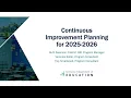 Continuous Improvement Planning for 2025-2026