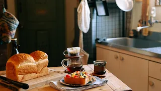 a blissful breakfast of thick cut toast and coffee my own little caf at home 