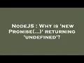 NodeJS Why is new Promise returning undefined