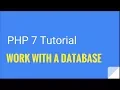 PHP 7 How to connect to a database insert data with an HTML form Tutorial No 21