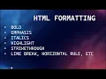 HTML Tutorial HTML Text Formatting Explained Bold Italics Underline More