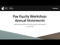 Pay Equity Workshop Annual statements