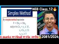 Simplex Method class 12 4 Marks Question fix