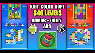 Knit Color Rope Sort Jam Puzzle Game Unity Source Code with Admob and Unity Ads Integrated