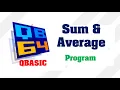 Sum Average in QBasic Sum of 2 numbers Average of 3 numbers Make Easy