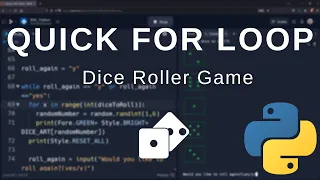 Beginner Python - How to use range in For loop Dice Roller Game Tutorial