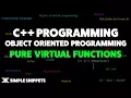 Pure Virtual Functions in C C Programming tutorials for Beginners