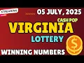 Virginia Cash Pop Lottery Results For - 05 Jul 2025