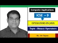 Class 9 Computer Operators in Java Binary Operators