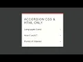 Awesome accordion animation html and css only no JavaScript