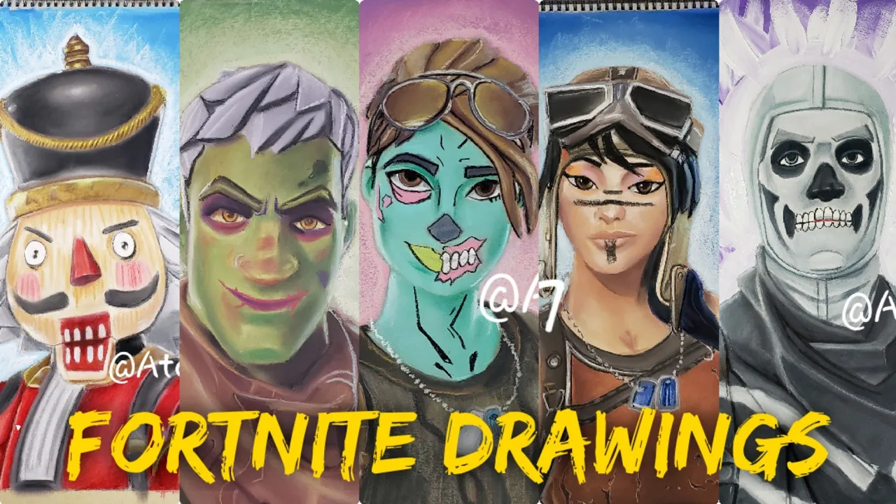 5 Fortnite Drawings In 10 minutes | Fortnite Drawing Compilation