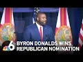 Race for Florida governor Trump-backed Byron Donalds speaks after winning GOP nod