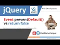 jQuery Event Preventdefault vs Return False - Return false in javascript not working