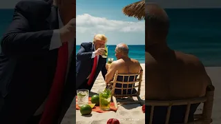 TRUMP AND NETANYAHU BROTHERS ARE CHILLING ON THE BEACH Ai Trump Netanyahu Usa Shorts  TRUMP AND NETANYAHU BROTHERS ARE CHILLING ON THE BEACH Ai Trump Netanyahu Usa Shorts