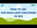 Foreach Loop Container File Enumerator SQL Tutorial