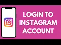 How To Login To Instagram Account 2026
