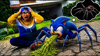 SONIC SE TRANSFORMA NO SPIDER SONIC MALVADO AS 3 HORAS DA MANHÃ E FUI ATACADO