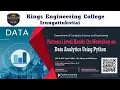 Workshop on Data Science Python Kings Engineering College Chennai