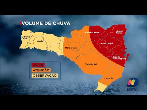 Chuva em Santa Catarina: Enchentes e deslizamentos podem ocorrer nas próximas horas