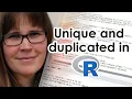 Unique and duplicated in R