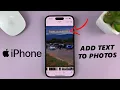 How To Add Text To Photos Images On iPhone