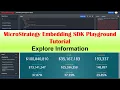 MicroStrategy Embedding SDK Playground Tutorial - Exploring Information