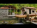 Download Lagu CEO lives alone in the forest - Build an ancient rice mortar, a rice mortar that runs on water