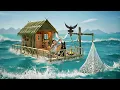 Lagu Trash Raft Survival With My Dog (Ep4) | Rescuing TWO Trapped Birds, Catching Fish \u0026 Crab Nets