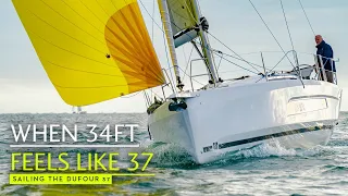 Meet the Dufour 37, a Tardis, which is actually only 9.99m/33ft on deck but packs some punch