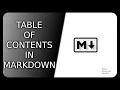 Markdown table of contents
