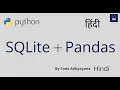 SQLite with Pandas Python Hindi