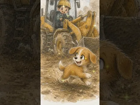 Excavator Operator Reaches Out to Save a Trapped Puppy - #handsofkindness #rescue #shorts