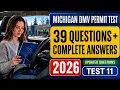 Pass First Try 2026 Michigan DMV Permit Test 11 39 Real SOS Questions Answers
