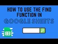 How to Use the FIND Function in Google Sheets