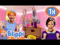 Lagu Upside Down House! | Blippi Painting for Kids  | Moonbug Kids - Art for Kids 🖌️